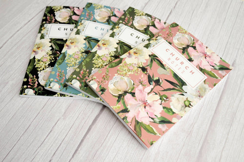Church Notebook Floral Design Paperback Cover