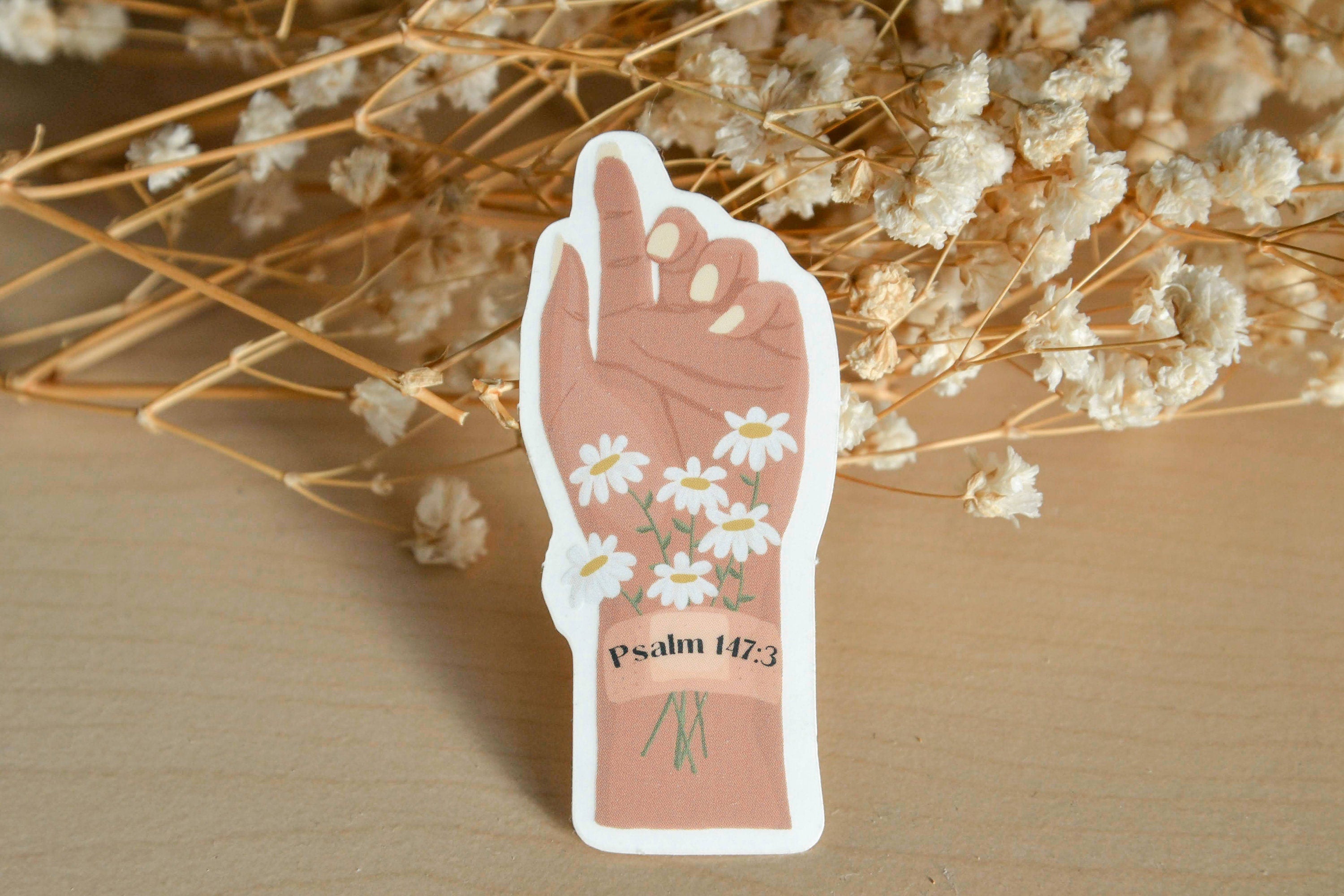 Psalm 147:3 Christian Waterproof Vinyl Sticker | Faith Sticker