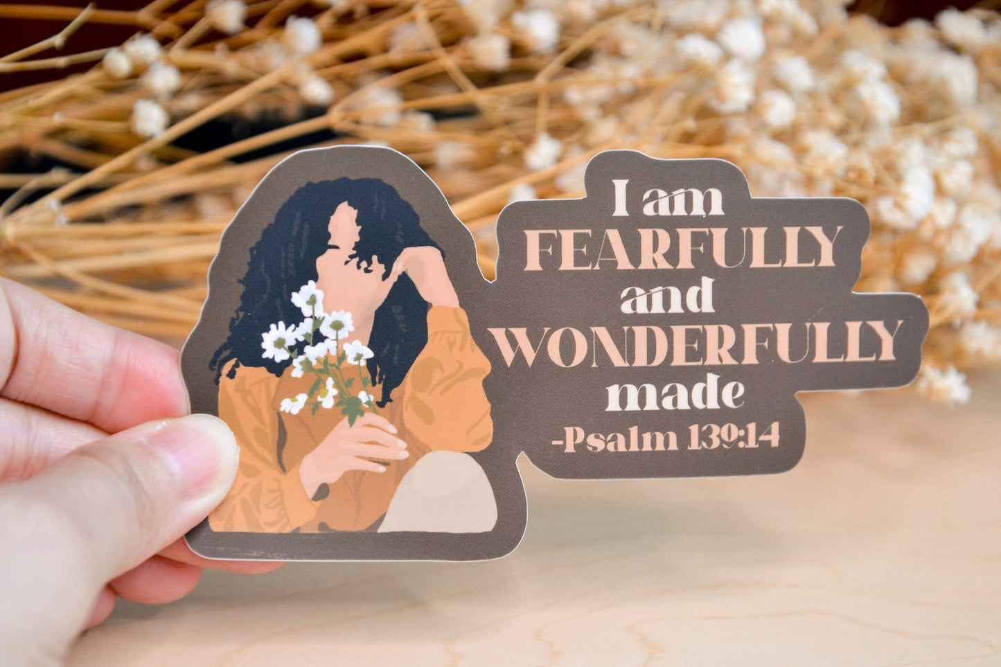 Fearfully And Wonderfully Made Waterproof Christian Vinyl Stickers| Faith Stickers| Psalm 139:14