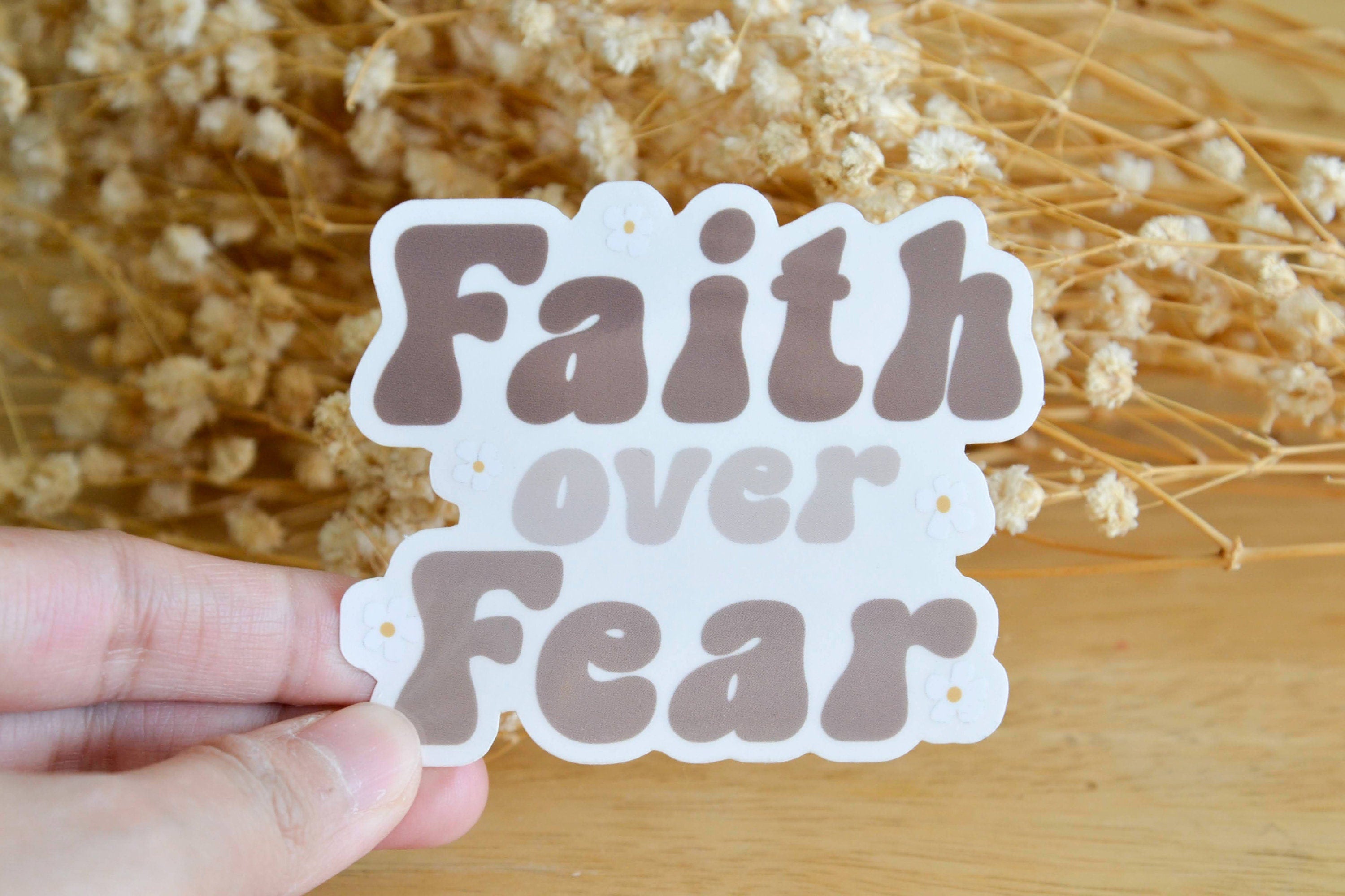 Faith over Fear Christian Waterproof Clear Vinyl Sticker