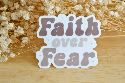 Faith over Fear Christian Waterproof Clear Vinyl Sticker