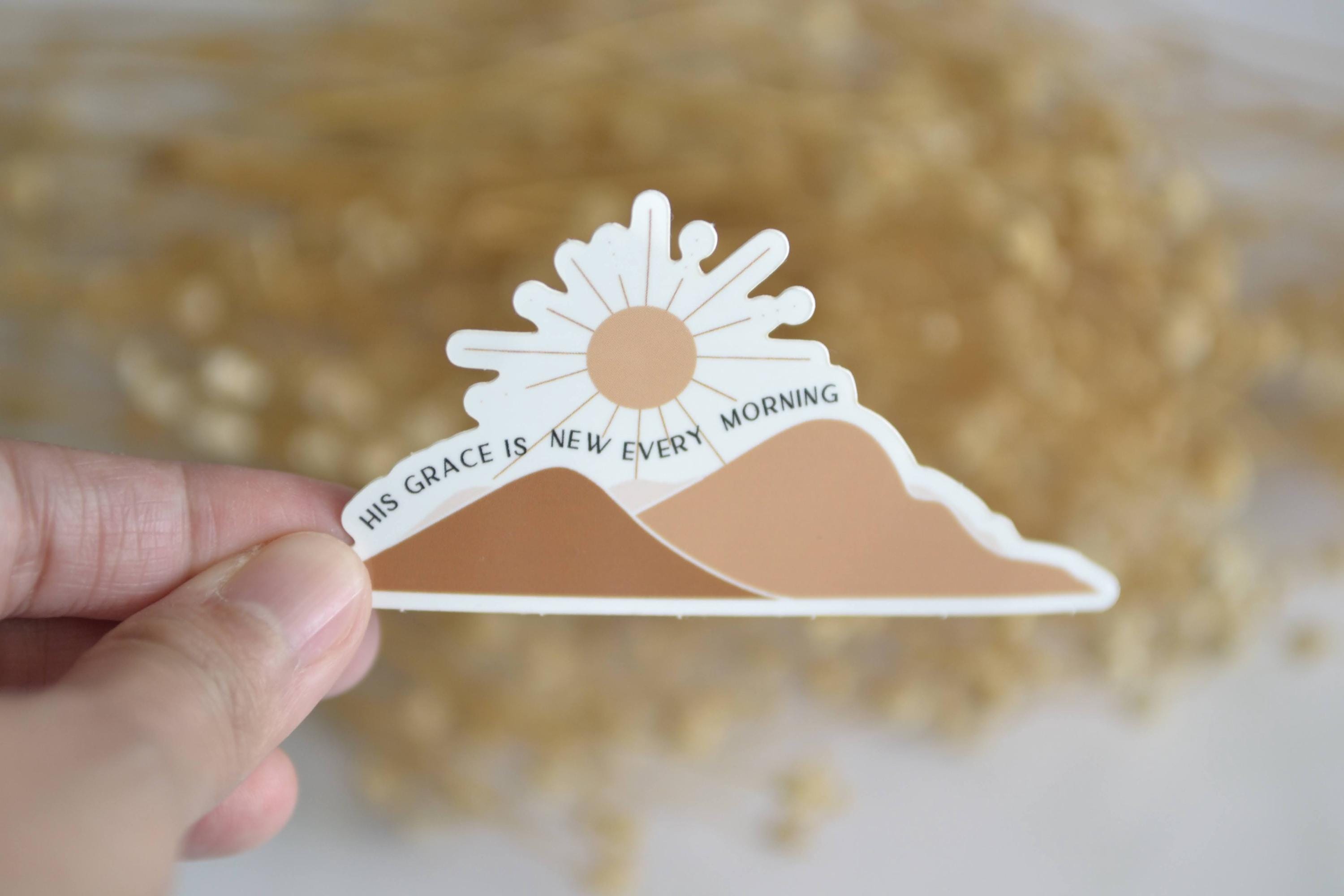His Grace Is New Every Morning| Waterproof Christian Vinyl Stickers