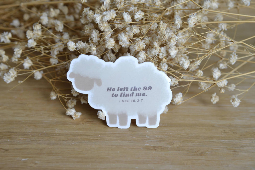 Luke 15:3-7 Sheep Sticker| Waterproof Christian Sticker| Faith Sticker