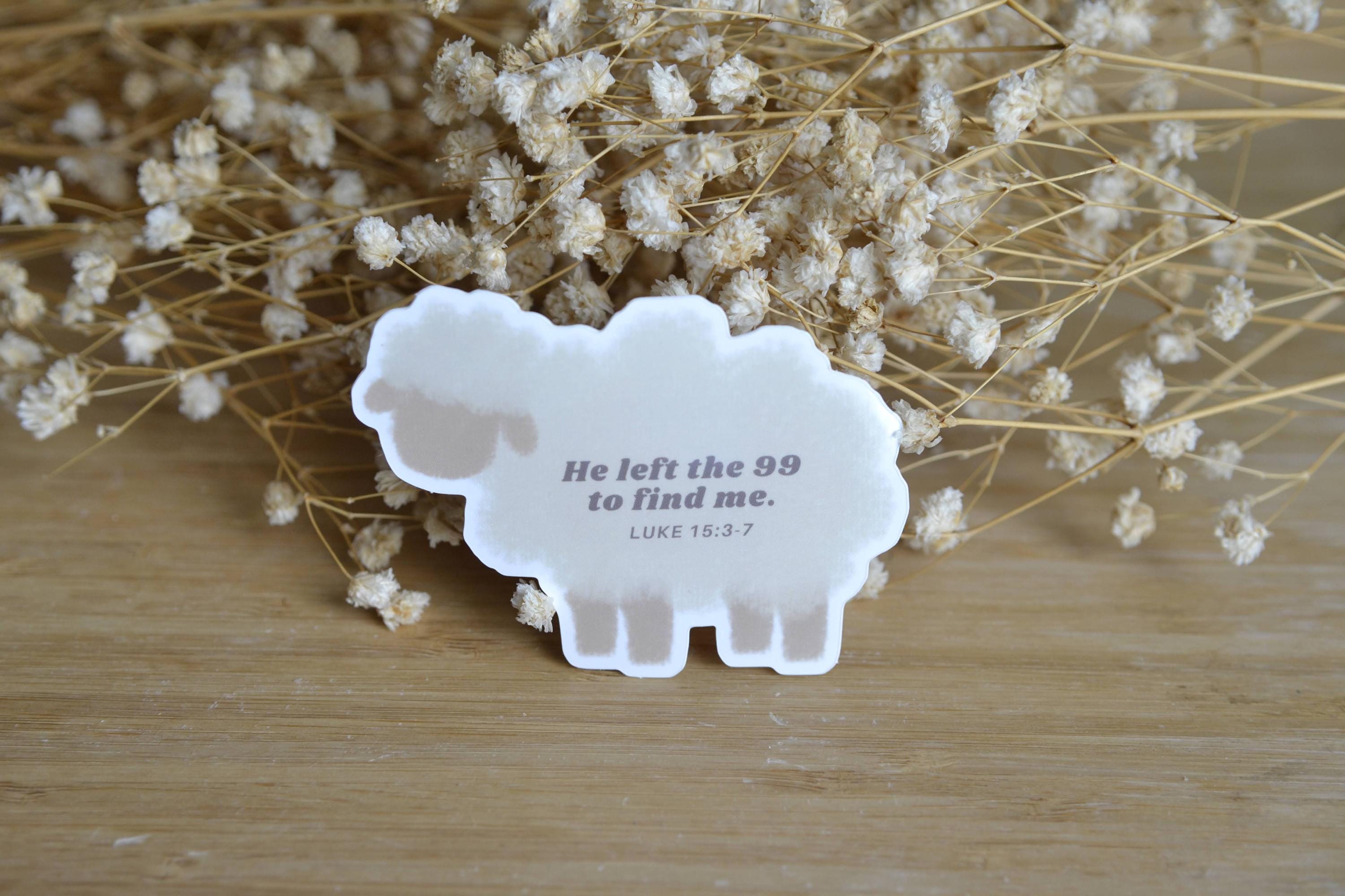 Luke 15:3-7 Sheep Sticker| Waterproof Christian Sticker| Faith Sticker