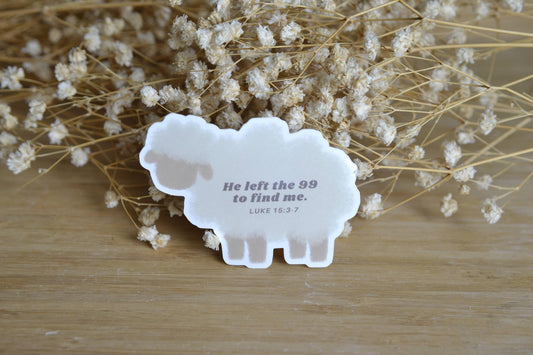 Luke 15:3-7 Sheep Sticker| Waterproof Christian Sticker| Faith Sticker