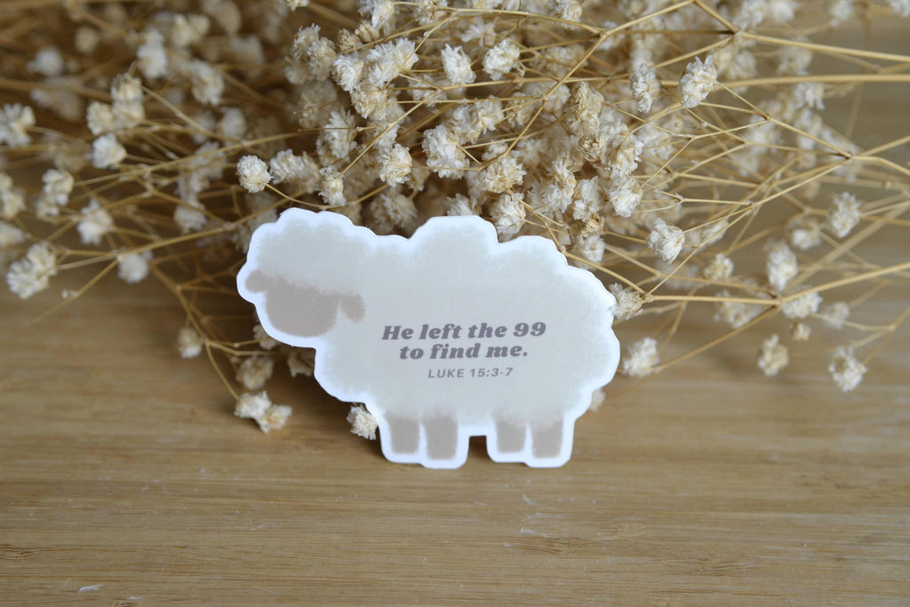 Luke 15:3-7 Sheep Sticker| Waterproof Christian Sticker| Faith Sticker