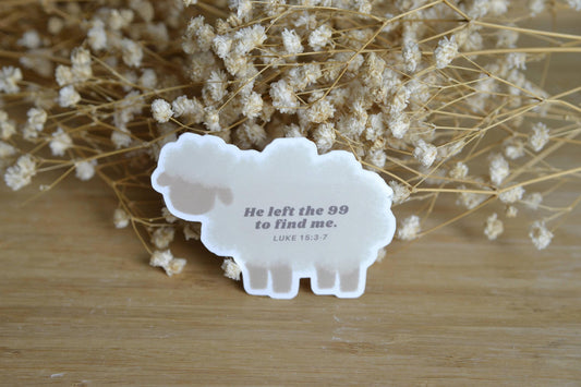 Luke 15:3-7 Sheep Sticker| Waterproof Christian Sticker| Faith Sticker
